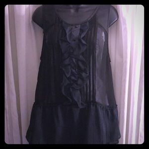 Brand New tuxedo top with leather accents